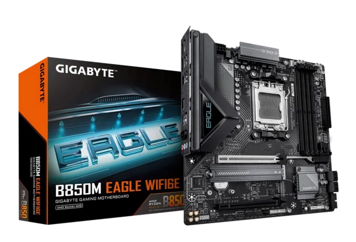  B850m mATX Motherboard: AM5 Socket For AMD Ryzen 7000/8000/9000 Series Processors<BR>4x DDR5, 4x SATA 6Gb/s, PCIe 5.0, 1x M.2 Gen5 + 1x M.2 Gen4, USB 3.2, 2.5GbE LAN, Wi-Fi 6E + Bluetooth 5.3, Realtek 7.1 Audio, 1xHDMI/ 2x DP  